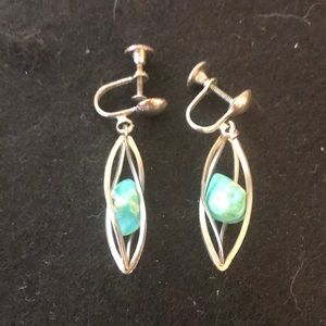 Vintage silver & turquoise earrings